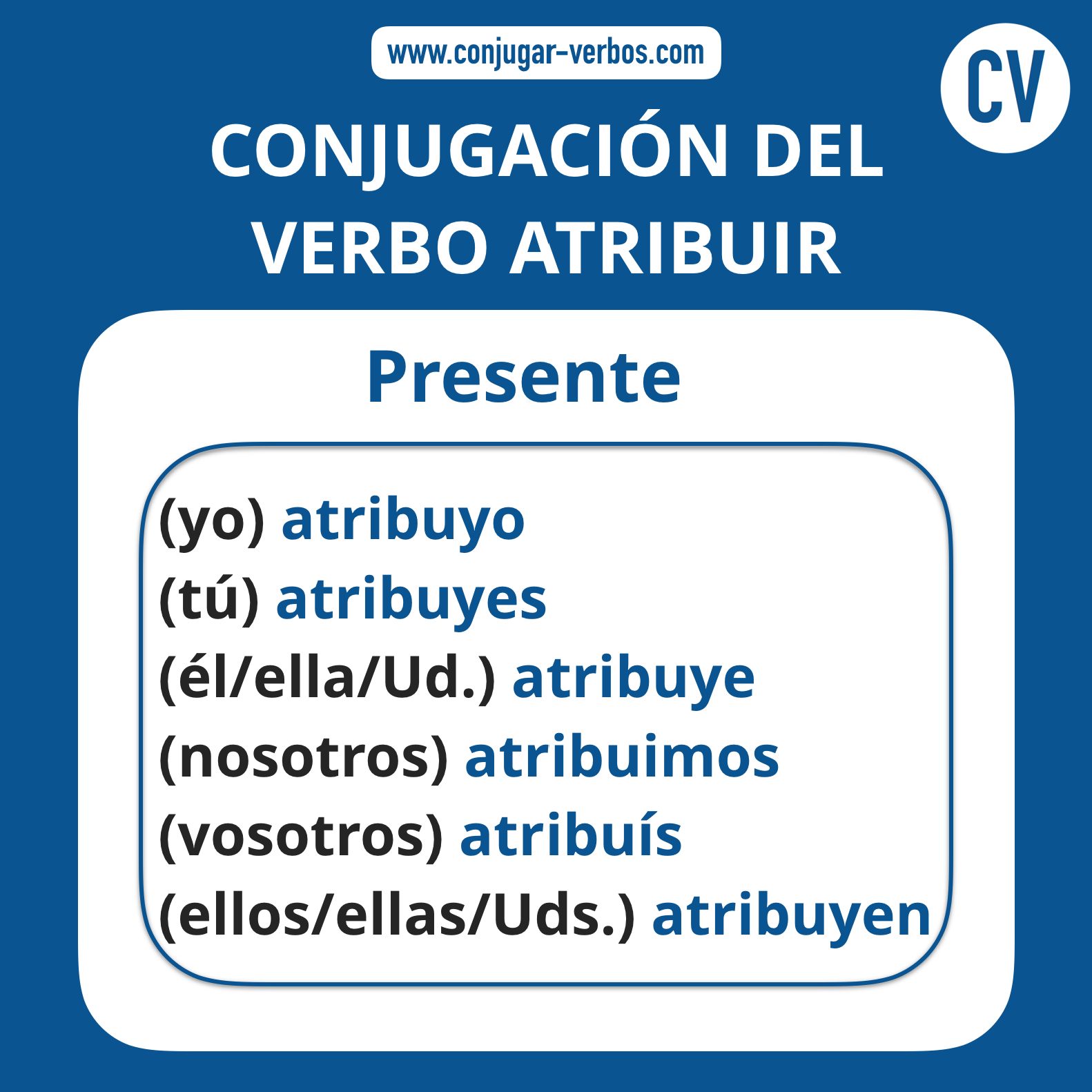 Conjugacion del verbo atribuir | Conjugacion atribuir