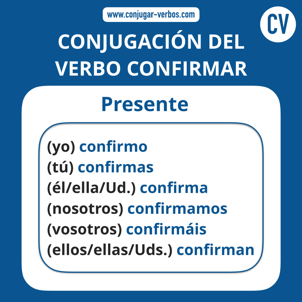 Conjugacion del verbo confirmar | Conjugacion confirmar