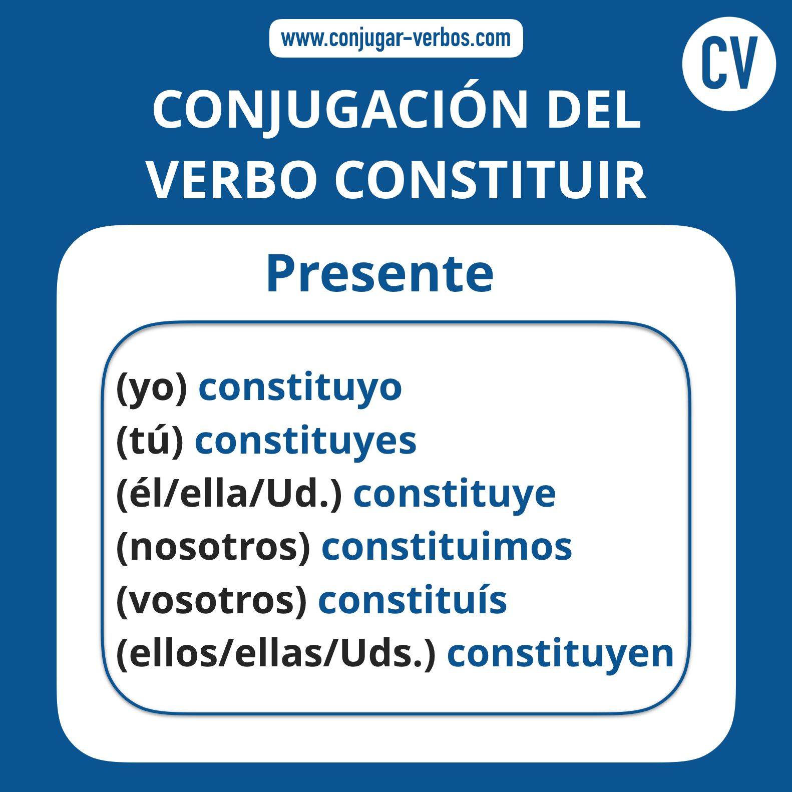 Conjugacion del verbo constituir | Conjugacion constituir