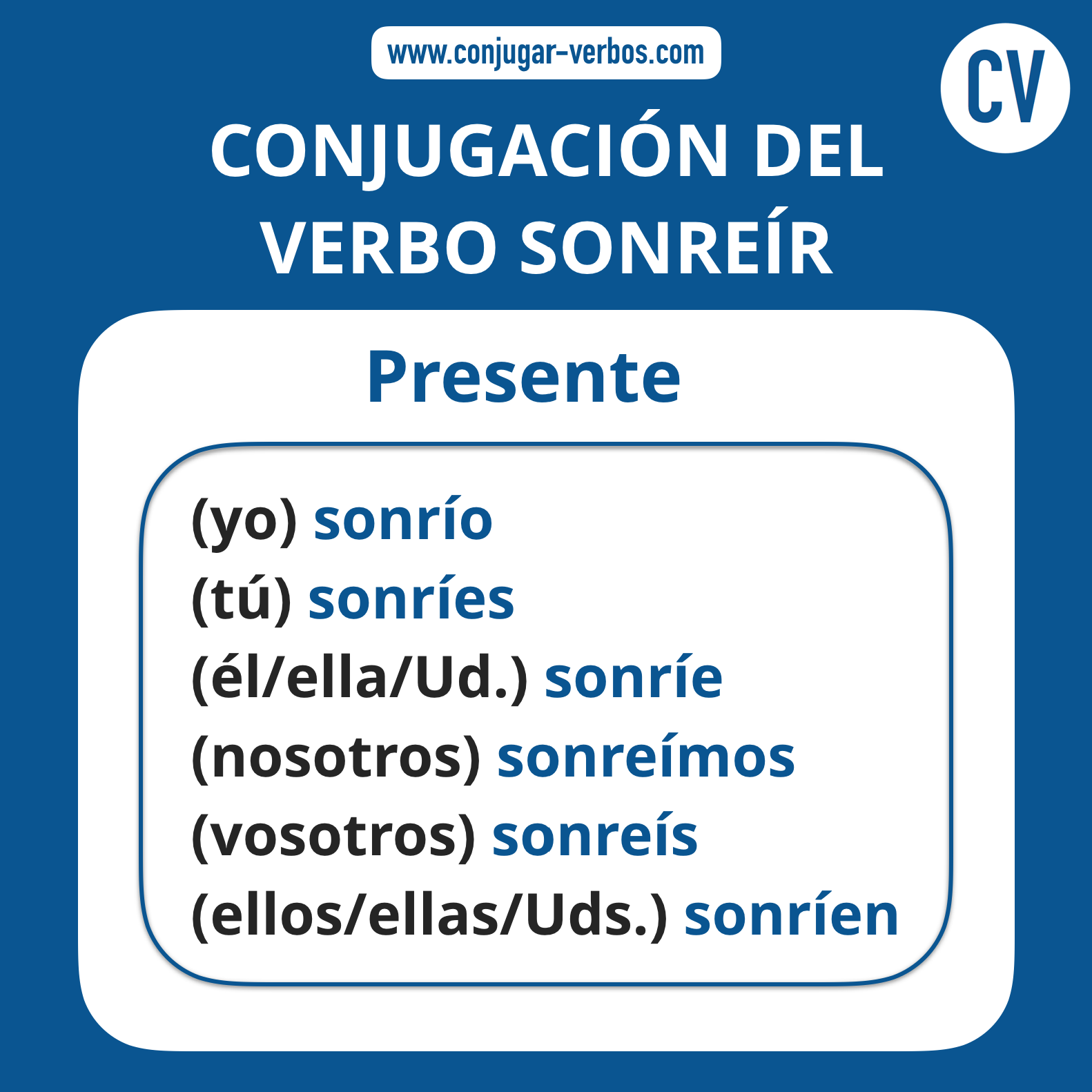 Conjugacion del verbo sonreir | Conjugacion sonreir
