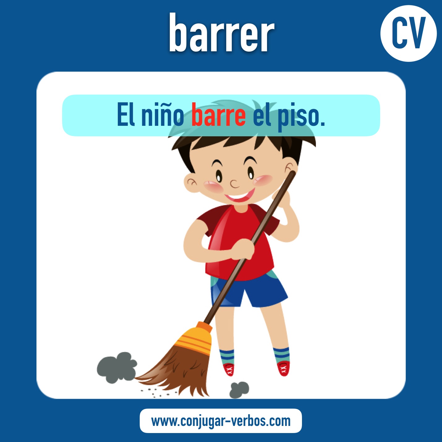 verbo barrer | barrer | imagen del verbo barrer | conjugacion del verbo barrer